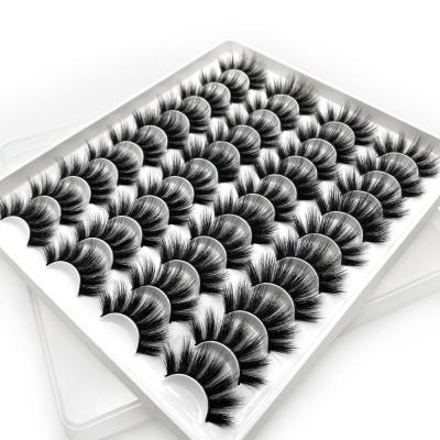 China Wholesale Custom Thick Full Strip Lashes False 3D Mink Eyelashes Natural Fluffy Wispy False Eyelash for sale