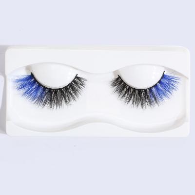 China Synthetic fiber crisscross natural tapered eyelash 1 pair color double crisscross false eyelashes for sale