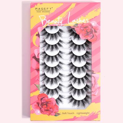 China Wholesale 8pairs 12-16mm Thick Single False 3D Mink False Eyelashes Lashbox DIY Eyelash Extension for sale