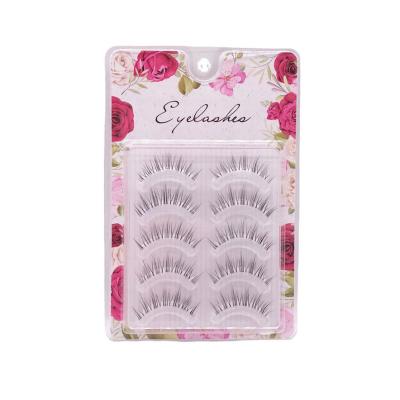 China 5 Pairs Long Synthetic Mink Hair Transparent Soft Natural Stain Terrier 5 Pairs Long Transparent Natural Thin 3D False Eyelashes for sale