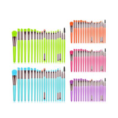 China 20Pcs Eyebrow Pencil Powder Base Eyeshadow Eyeliner Lip Brush Tool Makeup Fluorescent Brush Set for sale