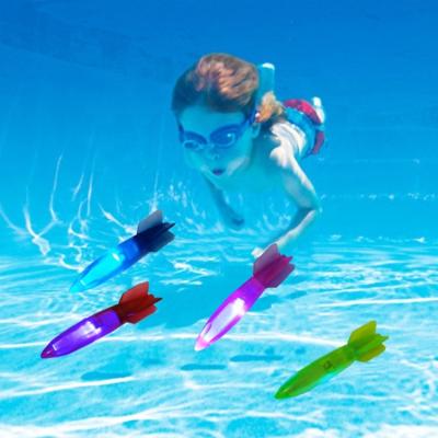 China New Fashion PVC Summer Pool Toys Light Up Diving Pool Torpedo Pool Dive Launch Toys for sale