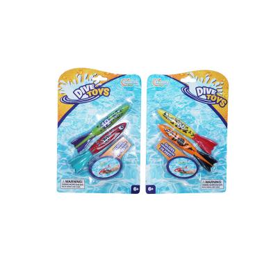 China PVC 2-Piece Set PVC Torpedo Toy Underwater Gliding Shark Swimming Pool Diving Toy for sale