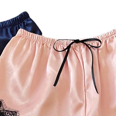 China QUICK DRY In Stock Summer Comfortable Lace 3 Piece Silk Sleepwear Shorts for sale