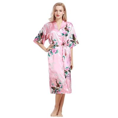 China QUICK DRY Women's Long Maxi Dresses with Peacock and Flower Printed Outfit for sale