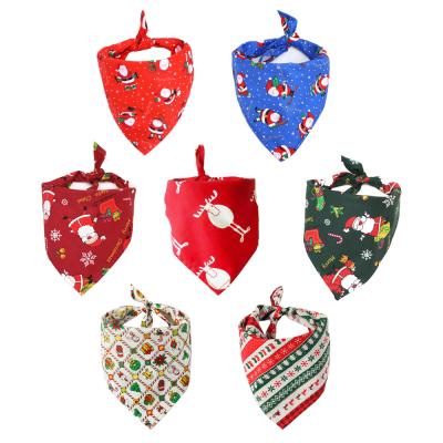 China High Quality Sustainable Cotton Pet Bandana Pattern Dog Triangle Christmas Bandana For Pets for sale