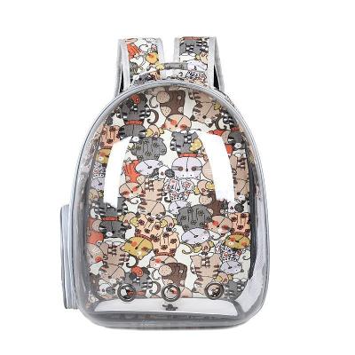 China 2022 new arrival design viable wholesale customer design full printing transparent pet cat boarding cat travel bag for sale