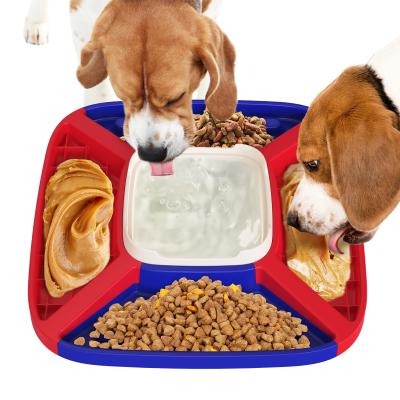 China Mult Functions Viable Pet Bowl With 5 Divider Set Dog Brain Training Health Care Feeder for sale