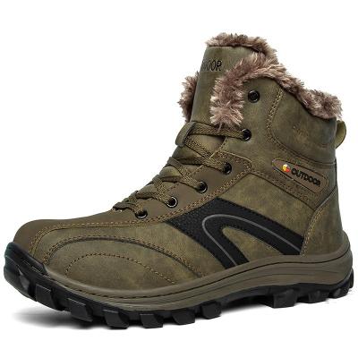 China Fashion\Comfortable\Durable\Non Slip Breathable\Flexible/Anti-Skid Keep Warm Genuine Leather Waterproof Hiking Shoes Man Winter Outdoor Trekking Mid Cut for sale