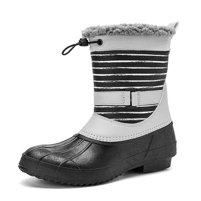 China Light Water Sand Proof Women's Winter Duck Boots Size 36-42 Mid-Calf Plush Elastic Fashion Casual Shoes Warm Women Rain Boots for sale