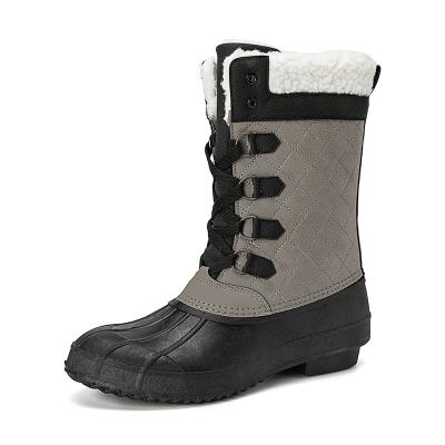 China Winter New Lace Fleece Lightweight Trim Women's Mid-Calf Duck Boots Size 36-42 Waterproof Unique Fashion Casual Shoes Women Rain Boots for sale