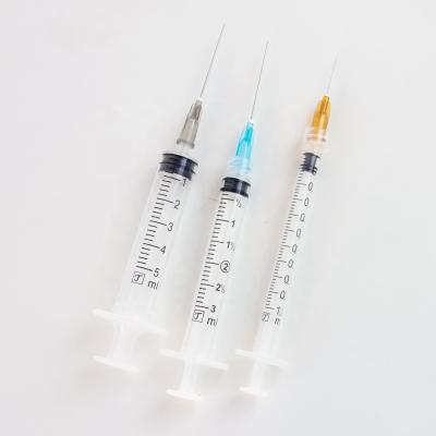 China Eco-friendly high quality medical plastic 1ml luer lock syringe with needle disposable use for sale