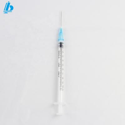 China Factory Supply Eco-friendly Disposable Medical Plastic Luer Lock Syringe 1ml With Needles for sale