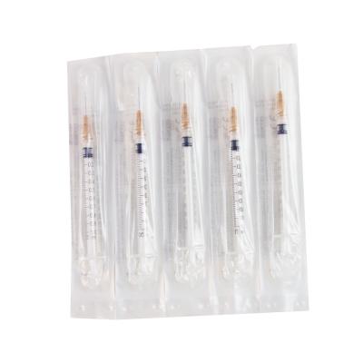 China Factory Price Single Use Medical Syringe 1ml Lip Gloss Syringe Luer Retractable Lock With Needle for sale