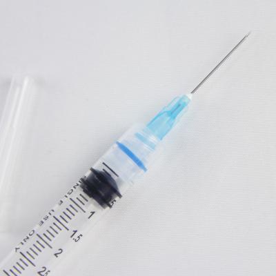 China Safe disposable vaccine syringe luer lock auto-disable syringe 3ml with needle for sale