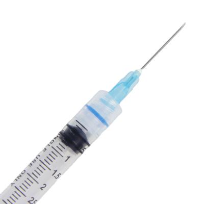 China Disposable auto-disable syringe 3ml auto-disable syringe with needle for sale