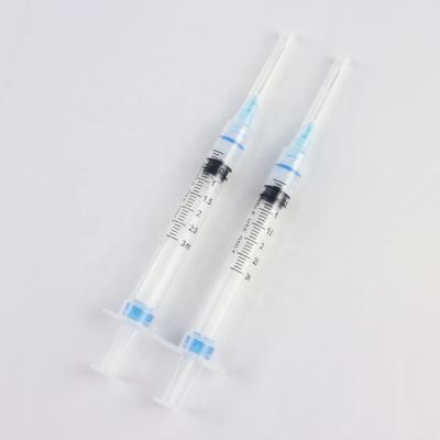 China Safe disposable medical syringe 3ml luer lock auto-disable syringe with needle for sale