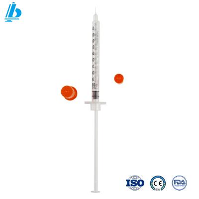 China Single Use Factory Stock European And American Certified Medical Disposable 1ml Insulin Syringe for sale