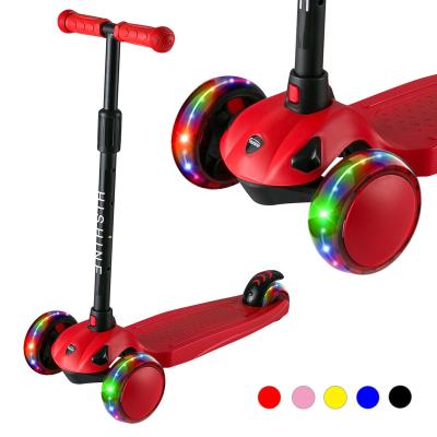 China Wholesale Kid Hishine Design Red Colors New Height Foldable Adjustable Kids Kick Scooter / Baby Walker Scooter USA Direct Ship for sale