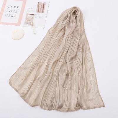 China New Fashion Spring Satin New Design Luxury High Volume Pure Shawl Polyester China Direct Wholesale Women's Silk Scarf for sale