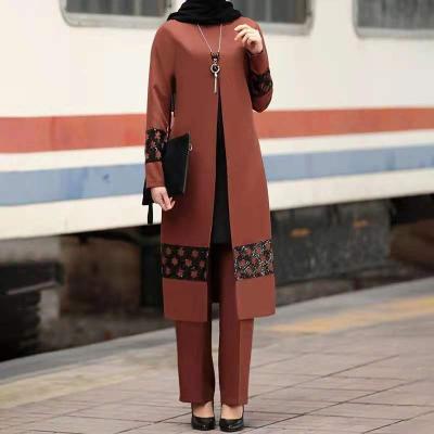 China Women 2021 Autumn Women Clothing Beauty Fashion casual kaftan dress muslim polyester maxi skirts Africa plain Islamic clothingHot s for sale