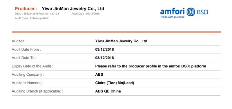 BSCI - Yiwu Jinman Jewelry Co., Ltd.