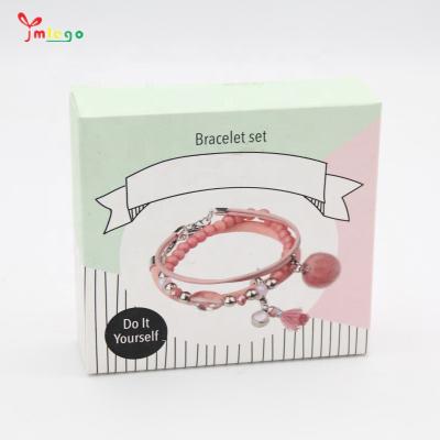 China Hot Selling Polyester Fiber Material Bracelet DIY Kit Environmental Protection Children Jewelry Set Indoor Handmade Activity Toys for sale