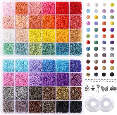 China DIY Jewelry Glass Seed Beads Accessory Rainbow Colors Crystal Seed Beads 12/0 For Jewelry Making Bracelet Bead Kit for sale