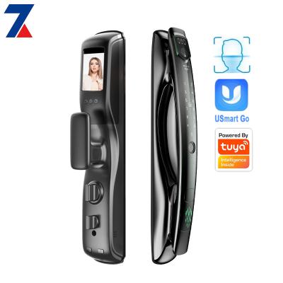 China Tuya Home Digital Auto Facial Recognition Smart Biometrics Lock with Camera and Audio for sale