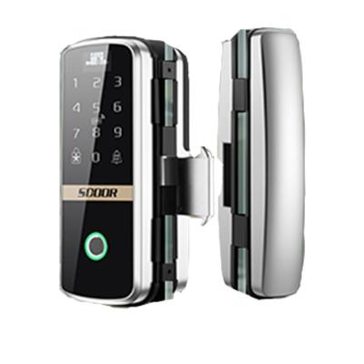 China Stainless steel customized electronic biometric fingerprint entry tuya wifi code panel sliding doors access control glass door lock for sale