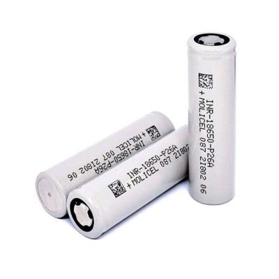 China Toys 35A discharge Molicel 18650 P26A 3.6V 2600mAh 18650 Li Ion Battery for sale