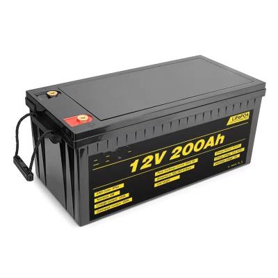 China Toys 100Ah 150Ah 200Ah 300Ah 400Ah 500Ah Rechargeable Lithium Ion Battery Solar Pack Deep Cycle Solar 12V 200Ah BMS Battery LiFePO4 for sale