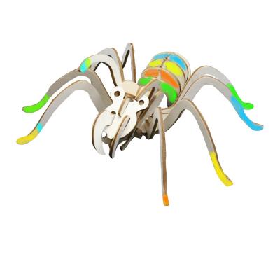 China 3d cartoon toy jigsaw shape jigsaw puzzlesanimal wood spider insect toys model kids wooden jigsaw puzzle custom for sale