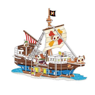 China 100% Eco-friendly 3D Ornaments Pirate Ship Z Model Puzzle Children's Ship Toy Model for sale