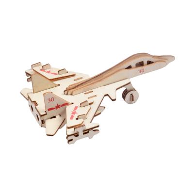 China Eco-friendly laser cutting wooden puzzle A-07 Su-30 3D puzzle model airplane toy model for sale