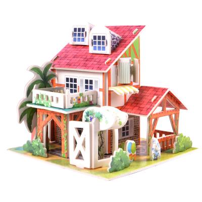 China 100% Eco-friendly Small farm house DIY model play house 3D jigsaw puzzle toy models for sale