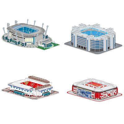 China 100% Eco-friendly Football Field Paper Stadium Puzzle 3D Simulation Models for sale