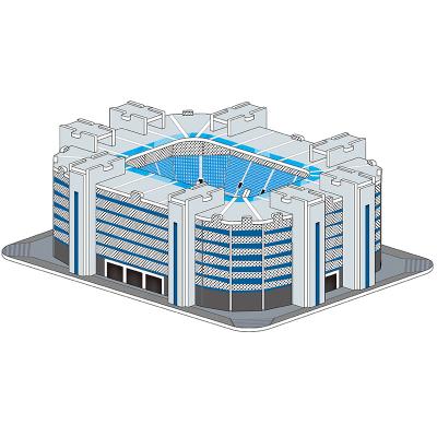 China 100% Eco-friendly 1890-O Jigsaw Blue Football Stadium Simulation 3D Models Puzzle Game For Kids Children for sale