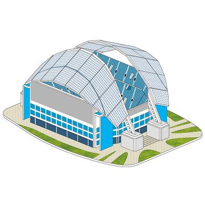 China 100% Eco-friendly 1891-P Dome Football Stadium Gift Models DIY Paper 3D Puzzle Children For Toys for sale