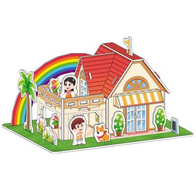 China 100% Eco-friendly Unisex Children's House Children's KT Ice Board Paper Puzzles 3D Toy Model for sale