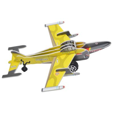 China 100% Eco-friendly Boys series fighter simulation 3D puzzle educational children's pullback car toy bomber models for sale