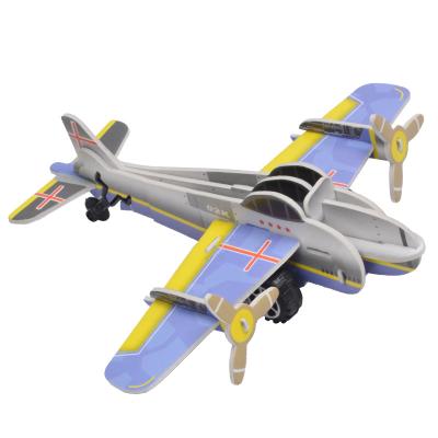 China 100% Eco-friendly 3D Paper Airplane Model Puzzles Puzzle Kids Pull Back Car For Toy for sale