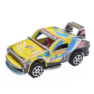 China 100% Eco-friendly Paper Models Racing 3D Puzzle Puzzle Children's Racing Racing Car For Toys for sale