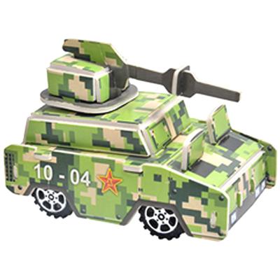 China 100% Eco-friendly Amazon 3 Tank Model Jigsaw 3D Puzzles Pull Out For Toys for sale