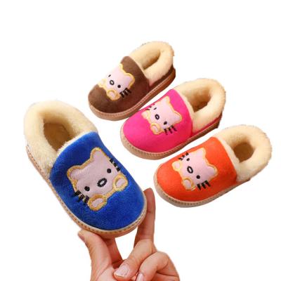 China Cartoon Durable Embroidery Winter Cotton Slippers Kids Boys Girls Boys Shoes Indoor Soft Warm Slippers for sale