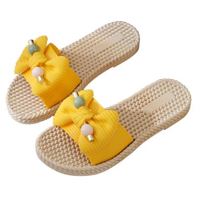 China Cool summer anti-skid bow tie slippers for women to wear outside wind fairy students to wear beach shoes indoors and outdoors for sale