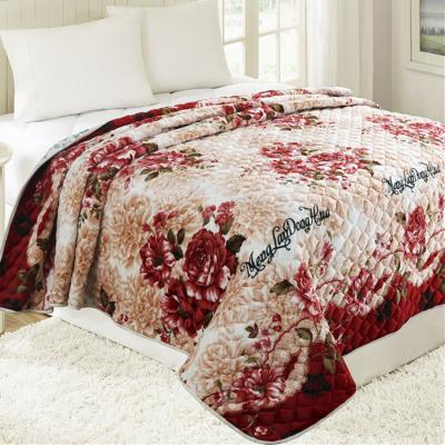 China 2018 Hot MH Home Textile Polyester Microfiber Filling Floral Thick Printed Comforter for sale