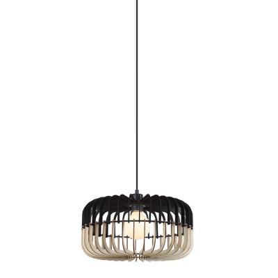 China Factory Supply New Nordic Modern Lighting Cages Wooden Pendant Light Modern Chinese Design Hanging Lamp for sale