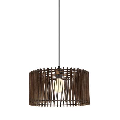 China Wholesale Modern Wooden Lampshade Totally Handmade Natural Led Pendant Light for sale