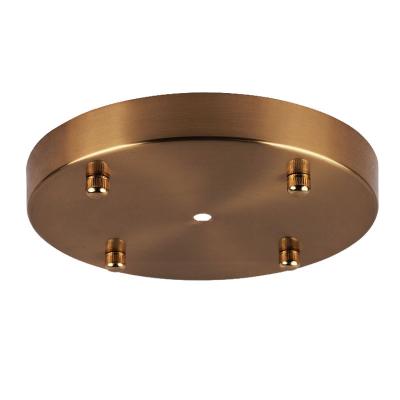 China Ceiling Plate Brass Color Round Metal Ceiling Mounted Pendant Plate For Light Fitting Hanging Lamp for sale